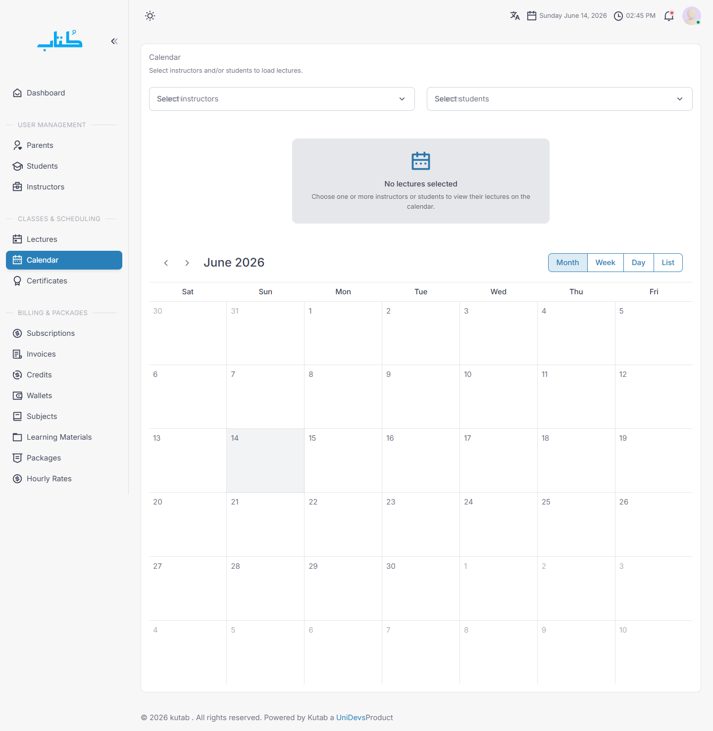 Scheduling & calendar